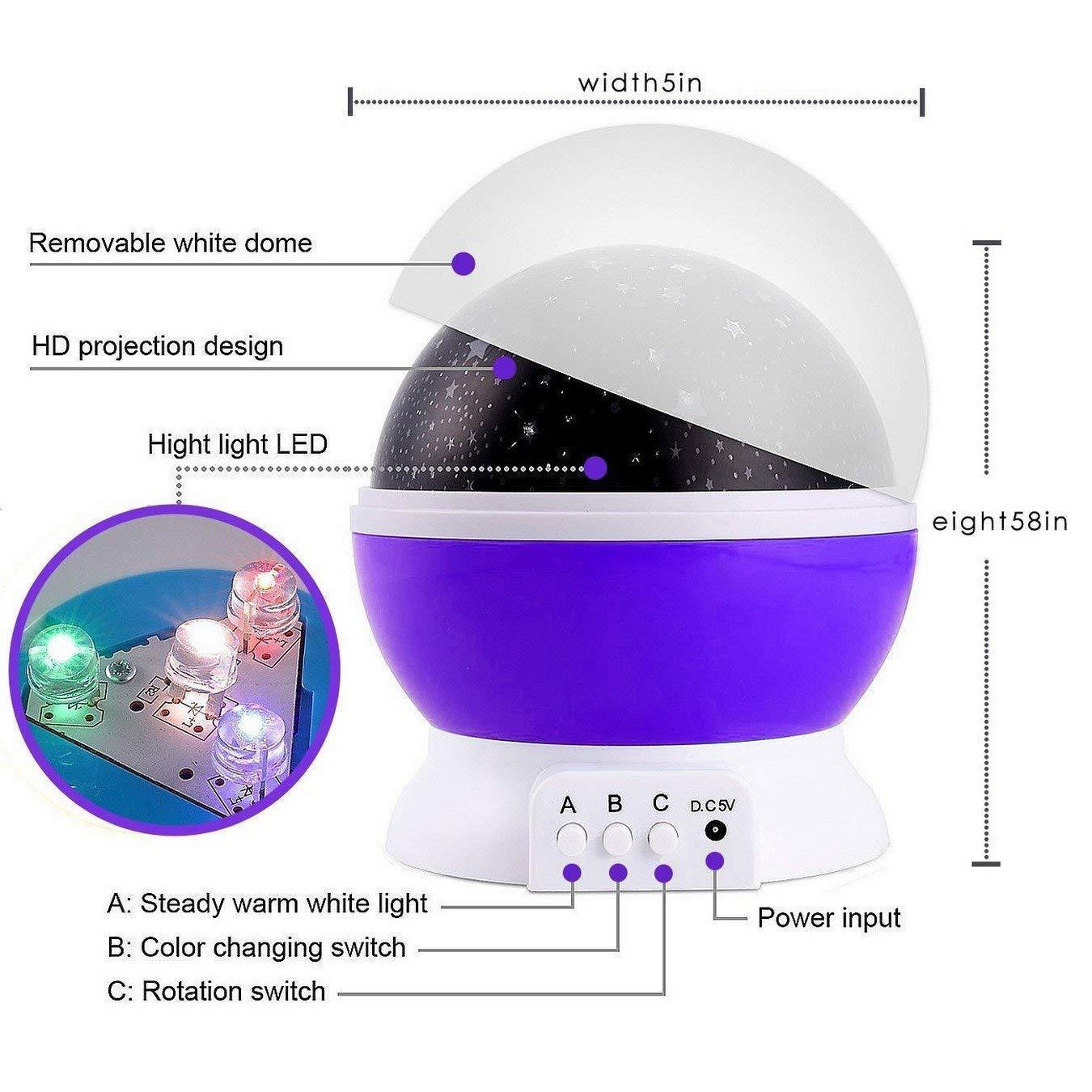 Galaxy Star Color Changing 360 Rotating Projection Lamp